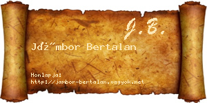 Jámbor Bertalan névjegykártya