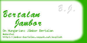 bertalan jambor business card